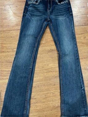 Grace in LA Dark Blue Flare Jeans